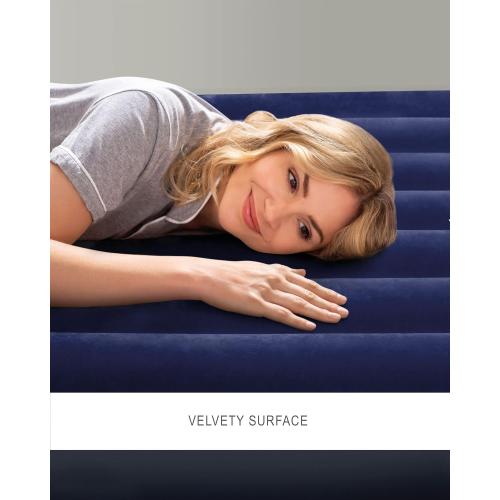 Intex 64757E Dura-Beam Standard Downy Air Mattress: Fiber-Tech - Twin Size - 10in Bed Height - 300lb Weight Capacity - Pump Sold Separately