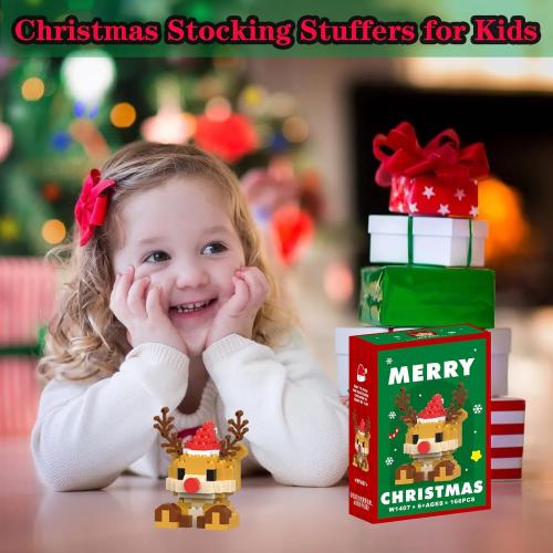 Christmas Reindeer Building Blocks Set Compatible with Lego Advent Calendar 2026 Stacking New Toys Holiday Present Box New Year Xmas Gifts for Kids for Boys & Girls and Adults