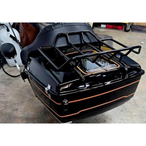 Motorcycles Air Wing Black Luggage Rack Carrier Trunk Top Rack Rail Mount Compatible with Harley Touring CVO Street Glide Electra Glide Road Glide Road King Ultra Limited 1984-2025