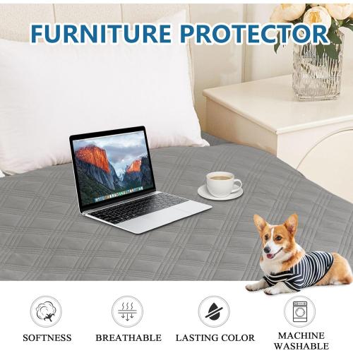 hyha Waterproof Dog Blanket, Reversible Pet Bed Blanket, Soft Sofa Couch Cover for Dogs Washable, Waterproof Pet Couch Covers for Sofa Puppy Cats Furniture Protector(30x70, Grey/Dark Grey)