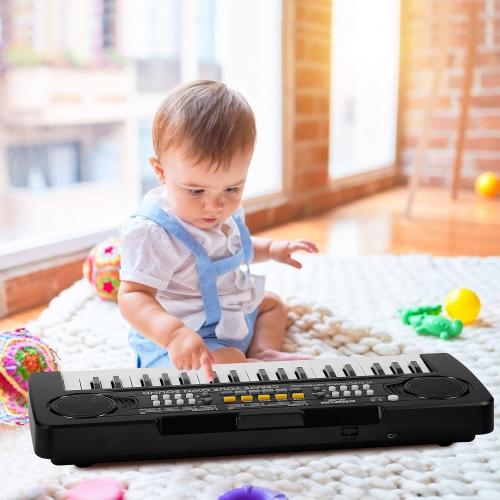 Raimy 37 Keys Keyboard Piano for Kids, Early Learning Educational Portable Electronic Musical Instrument Toys Gifts for 3 4 5 6 7 8 9 Year Old Boys and Girls (Black)