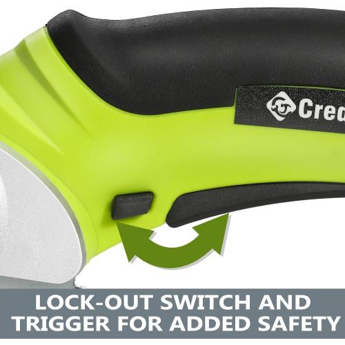 Cordless Electric Scissors, 4.2V Cardboard Cutter Tool for Cardboard Carpet Leather Packages Plastic with Rechargeable Battery Green