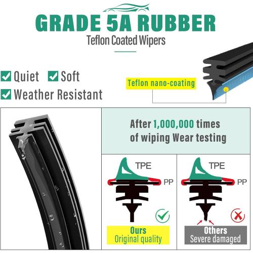 26 16 10 Windshield Wiper Blades Replacement for Toyota RAV4 2013 2014 2015 2016 2017 2018 Premium All Weather Front Rear Wipers Set - OEM Quality (Pack of 3)
