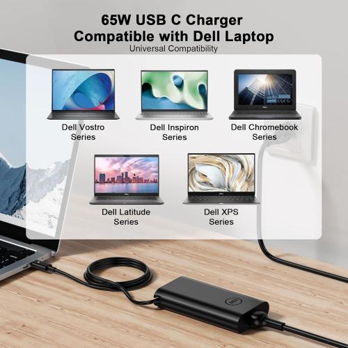 65W 45Watt USB C Charger for Dell Laptop Charger Replacement Dell Latitude 5520 5420 5320 5430 7420 7390 7320 7400 Dell XPS 13 15 Chromebook 3100 Computer Fast Charging Type C Power Supply Cord