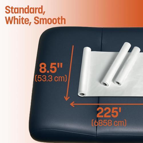 Caring Headrest Exam Table Paper, Smooth, 8.5 x 225, 12 Rolls/Case, Disposable Medical Table Paper for Chiropractors, Massage Therapists & Physical Therapy Offices, Hygienic Surface Protection