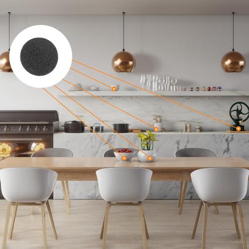 300 Pcs Mini Foam Felt Pads, Self Stick Pads Furniture Felt Pad Round 0.39 Inches Diameter Self Adhesive Cabinet Cushion Dots for Cabinet Doors Furniture Desks Floor Drawers Black