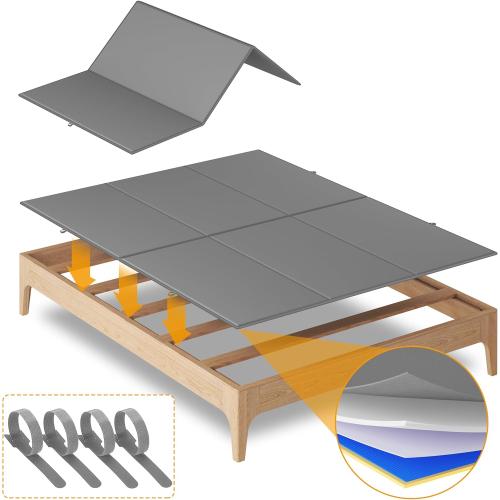 Metal-Frame-Bunkie-Board-Full-Size (54X75) for Under-Mattress-Support - Heavy Duty Bed Board Design,Folding, Noise Free, No Sagging