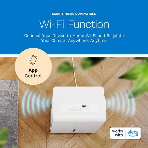 hOmeLabs 50 Pint Wi-Fi Dehumidifier for up to 7,000 Sq Ft Rooms (MAX 120 Pint at 95°F, 90% RH) – Powerful Humidity Control for Large Rooms and Basements