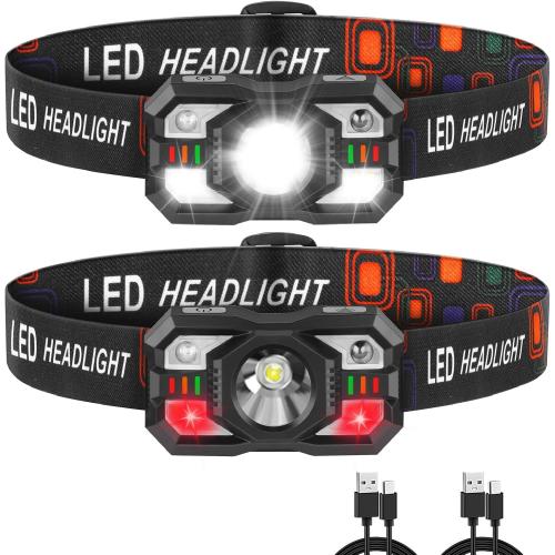 Staaricc 2Pack LED Headlamp Rechargeable, Super Bright Head lamp for Adults