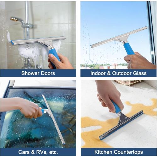 18” Professional Squeegee for Window Cleaning with 12” Replacement Blades