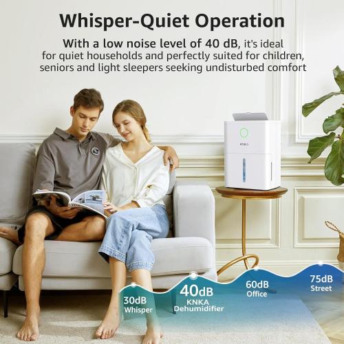 WHITE 1600 sq.ft Dehumidifier for Basement, 21 Pint Dehumidifiers for Home with Drain Hose, Continuous Drainage, Washable Filter, Intelligent Humidistat for Bedroom, Bathroom, Large Room