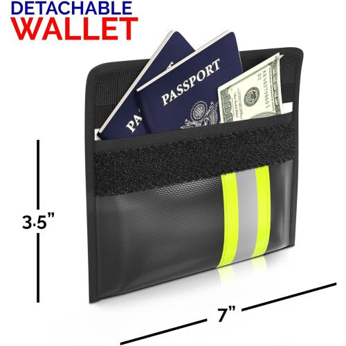 Upgraded Fireproof & Waterproof Document Bag – Lockable 17”x 12”x 5” with Wallet Protector - Reflective to Find Fast at Night – Shield Documents & Valuables from Fire & Water - Firefighter Designed