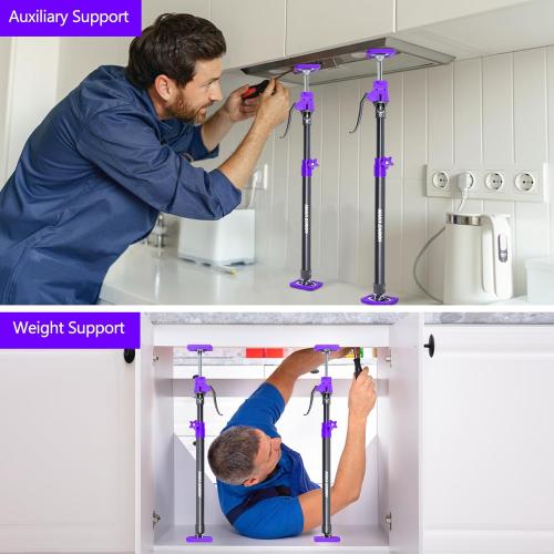 Cabinet Jacks for Installing Cabinets, Adjustable Support Pole, Jack Rod Third Hand Tool from 23.6 - 45.3 inches, Capacity for Cabinet Jack, Drywall Jack& Zip Poles, 2-Pack