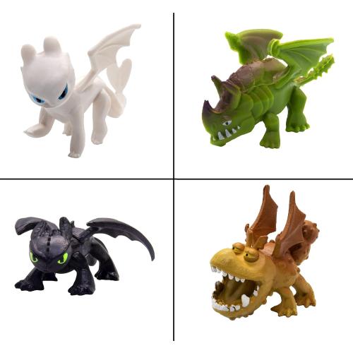 Toysvill How to Train Your Dragon Mini Figures Set, 12 Piece Multicolor Plastic Dragons, Cake Toppers Collection for Birthday Party Decorations, 1.78 Inch