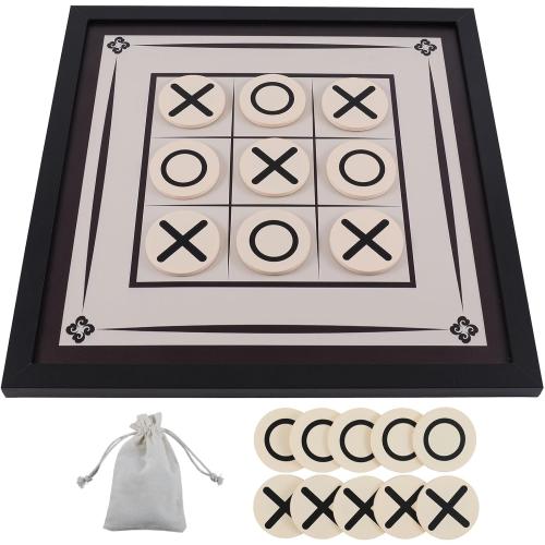 Wall Mounted Games - 16 inch Wall Art Tic Tac Toe Game for Game Rooms/Home Decor，Including 2×5 Pieces and Piece Storage Bag - Ideal as Housewarming&Holiday Gift