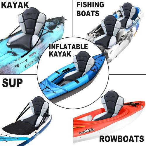 Thickened Kayak Seat with Back Support, Cushioned Paddleboard SUP Seat | Universal Padded Molded Foam Backrest for Sit on Top Kayak, Paddle Board, Canoe - Extra Thick Cushion