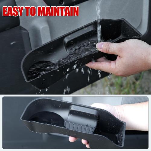 Mabett Door Side Storage Tray for Ford Maverick 2025 2024 2023 2022 Accessories(Not Fit 2026), TPE Front and Rear Doors Storage Insert Organizer Boxs 4PCS Set Fit Maverick(Black)