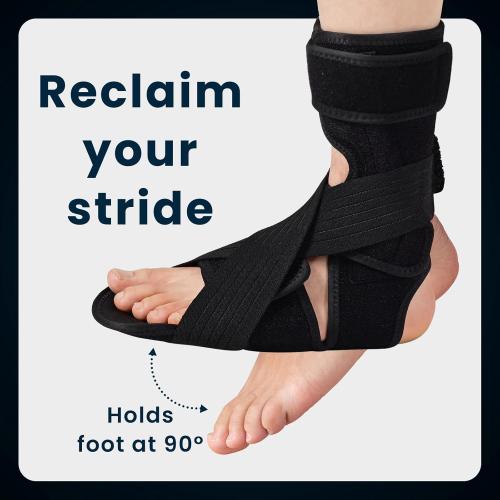 Welnove AFO Foot Drop Brace – Adjustable Lightweight Ankle Support Keeps Foot at 90° Dorsiflexion – Relieves Drop Foot, Achilles Tendonitis, Ankle Sprain
