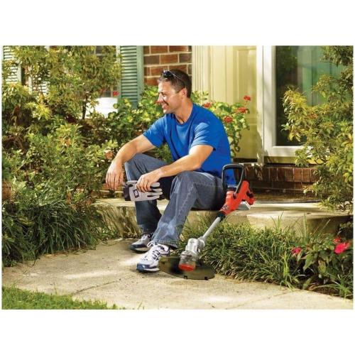 BLACK DECKER 20V MAX String Trimmer and Edger 2 in 1, Cordless Weed Wacker with Auto Spool Feed, Battery and Charger Included, 12 Inch Steel Blade, Reduced Vibration (LST300)