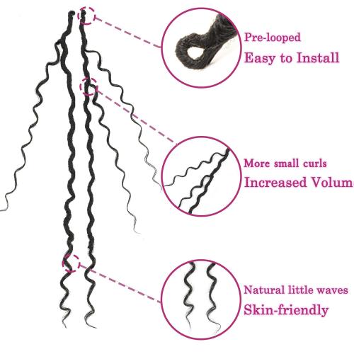 SamBraid Goddess Locs Crochet Hair 14 Inch, 8 Packs New Goddess Faux Locs