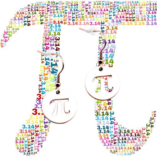 3.14 Pi Earring Stainless Steel Disc Cutout Pi Teacher Geek Nerd Gift