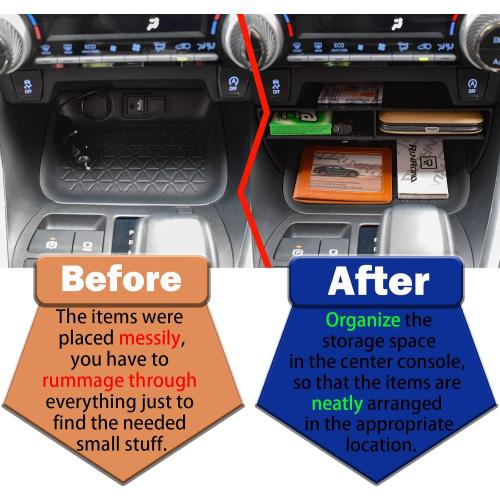 RUNROAD Center Console Upgraded Organizer Tray Compatible with Toyota RAV4 2019 2020 2021 2022 2023 2024 2025 Accessories, Insert Armrest Organizer Console ABS Secondary Storage Tray Container Box