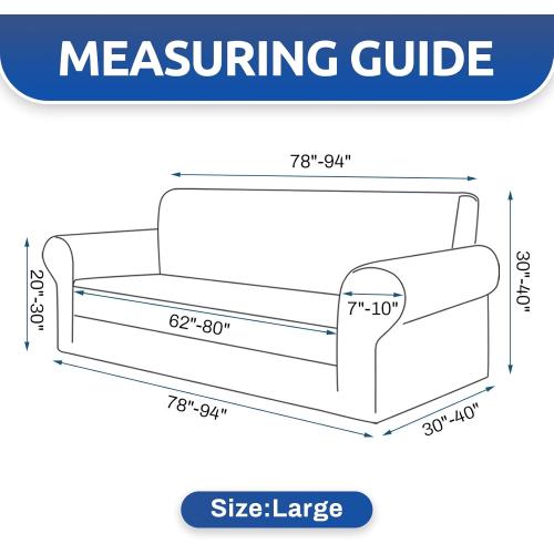 KEKUOU Stretch Sofa Cover Slipcover ，Couch Covers for 3 Cushion Couch Sofa pet Friendly (78-94) Furniture Protector Sofa with Elastic Bottom for Kids,Dog, Jacquard Small Checked(Large,Dark Purple)