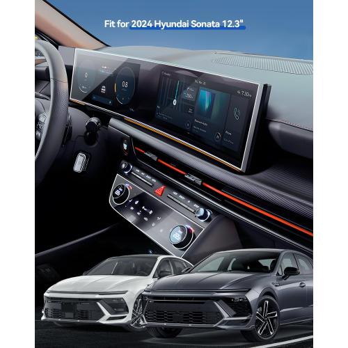 Hyundai Sonata Screen Protector for 2024 2025 2026 Sonata (SEL/N Line/SEL Hybrid/Limited) Accessories Navigation & AC Nano Touchscreen Protector Film Anti-Glare 12.3''- 4PCS