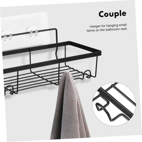 LIFKOME 3pcs Wall Mount Shower Organizer Shelf with Hooks Punch Bathroom Storage Rack for Toiletries Heavy-Duty Construction Easy Installation Suitable for Shower Room and Kitchen