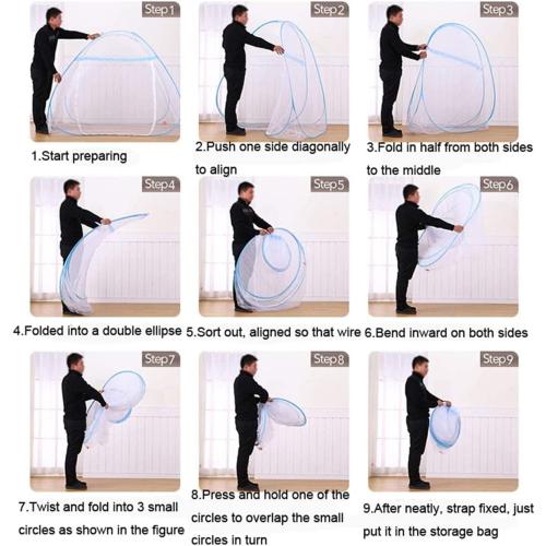 CdyBox Folding Mosquito Net Tent Canopy Curtains for Beds Home Bedroom Decor (Gray, 1.8X2.0m)