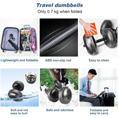 Water Filled Dumbbells Set - Water Filled Weights - Portable Travel Weights - Weights Adjustable Dumbbells - Portable Fitness Equipment - Strength Training - Fitness and Shaping