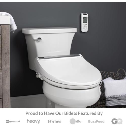 Bio Bidet BB2000 Luxury Electric Bidet Seat with Warm Water Wash & Air Dryer, Heated Seat, Remote Control & Deodorizer, Round