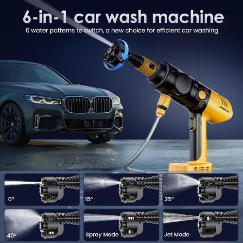 Car Vacuum Portable Cordless - CarCraftKit 3-in-1 Kit, Pressure Washer, Air Duster, with 2x25000mAh Battery, 20000PA Car Vacuum Cleaner, 10000 RPM Air Duster, 280 PSI High Power Pressure Washer Easy