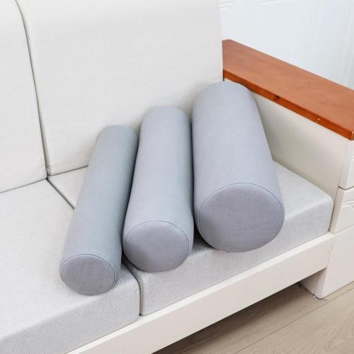 2 Pack Neck Roll Pillow, High-Density Foam Cylinder Bolster Pillow for Neck, Back & Lumbar Support, Ergonomic Round Pillow for Side Sleepers, Sleeping (7.9''x23.6'' Medium Grey)