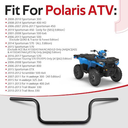 JAVIK Handlebar For Polaris Sportsman 300 400 450 500 570 700 800 2001-2019 H-awkeye 300 325 400 2007-2015 Trail Blazer Boss 330 2010-2013 O.E.M# 5244581-067‼️has mild dust‼️
