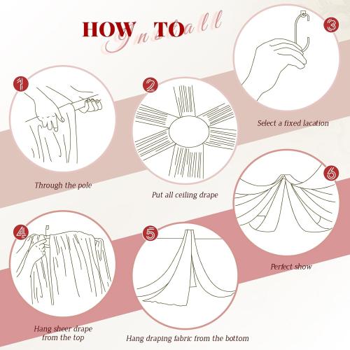 4 Panel White Ceiling Drapes - Premium Polyester Wedding Arch Draping Fabric - 5ft x 10ft - Decorations for Party, Ceremony, Stage (still in packaging)