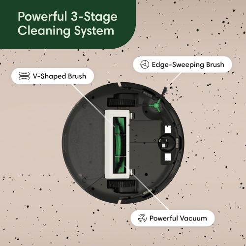 Black iRobot Roomba Vac Robot Vacuum (Q0120) - Easy to use, Power-Lifting Suction, Multi-Surface Cleaning, Smart Navigation Cleans in Neat Rows, Self-Charging, Alexa