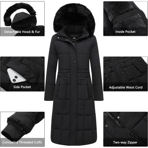 GOLDLADIES Women's Winter Coat Long Waterproof Parka - Warm Snow Winter Jacket for Women, Cold Weather Outerwear XXL