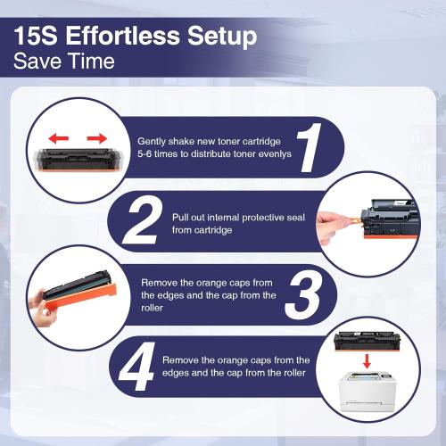 206X Toner Cartridges 4 Pack with Chip Replacement for HP 206A 206X Compatible with HP Color LaserJet Pro MFP M283fdw M283cdw M283fdn Pro M255nw M283 M255 Printer(W2110X W2111X W2112X W2113X)