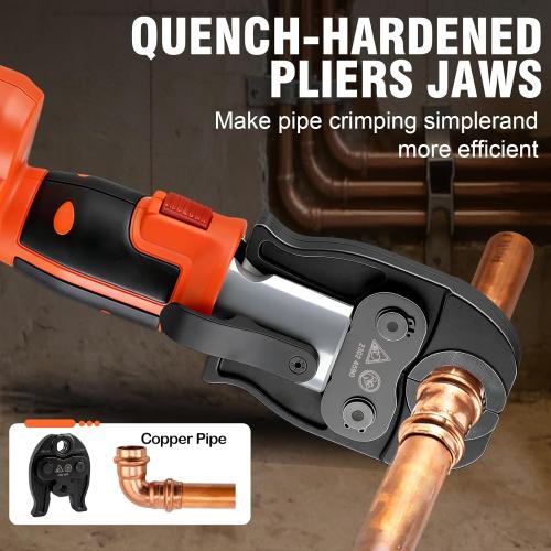 HZLZRZ Pro Press Tool with 1/2, 3/4, 1Pro Press Copper Crimper Tool with 12-Ton Hydraulic Power, Apply US Standard Copper Pipe or Stainless Steel Tube, Suitable for Plumber