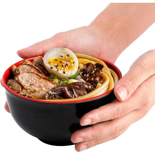 8Pack.......Lyellfe Set of Miso Soup Bowl with Spoon, Restaurant Quality Melamine Cereal Rice Bowl, 16 Oz Unbreakable Japanese Dinnerware for Ramen, Udon Noodle, Dishwasher Safe