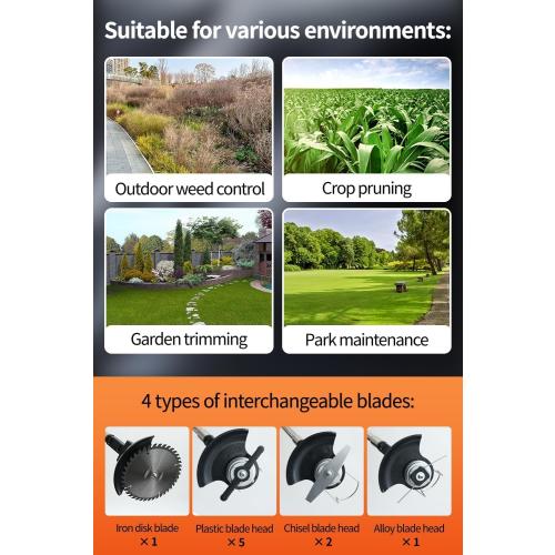 Cordless Weed Wacker,Electric Weed Eater,2 Batteries,Grass Trimmer Cordless,Black-A