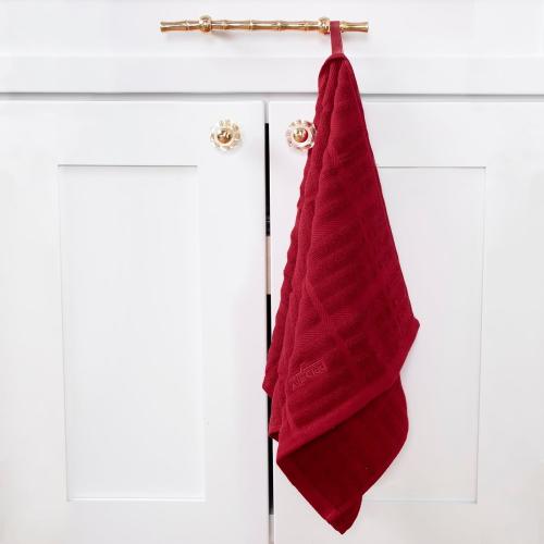 All-Clad Solid Kitchen Towel: Highly Absorbent, Super Soft Long Lasting - 100% Cotton, 17x30 Tea Towel for Cleaning & Drying Dishes, Pans, Glassware, or Countertops, (1-Pack), Chili