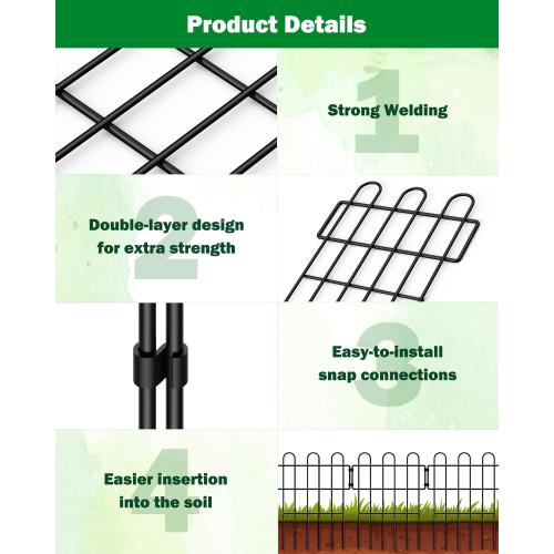 Pack of 25 Size 16.7x26.25 MOOACE Animal Barrier Fence 25 Pack, 16.7 in(H) X 26.25 ft(L), No Dig Decorative Garden Fence, Rustproof Metal Dog Rabbit Blocker Fencing, Small Fence Border for Outdoor Yard
