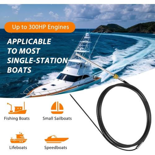 Boat Steering Cable Universal Rotary Replacement Steering Cable for Single Station Boat