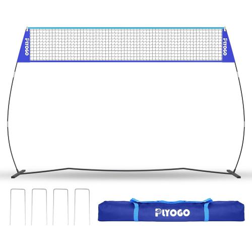 Volleyball Net, 14FT Portable Volleyball Net for Backyard, Adjustable Height and Instant Setup, Professional Freestanding Training Practice Set for Indoor and Outdoor with Carry Bag