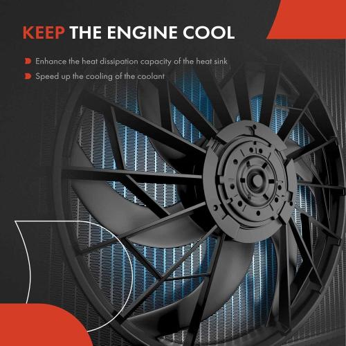A-Premium Engine Radiator Cooling Fan Assembly Compatible with Select Honda Models - Accord 2003 2004 2005 2006 2007 - Replace# 19020PND003, 38611RAAA01