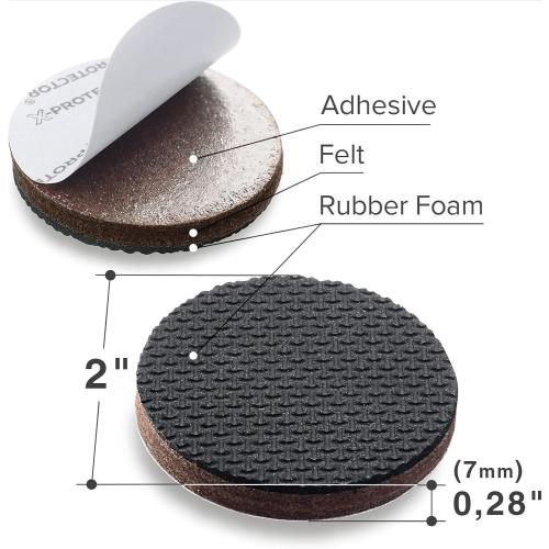 X-PROTECTOR Non Slip Furniture Pads - 8 pcs Premium Furniture Grippers 2! Self-Adhesive Rubber Feet Furniture Feet - Ideal Non Skid Furniture Pad Floor Protectors - Keep Furniture in Place!