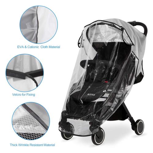 Clear Stroller Rain Cover, Universal Travel Weather Shield Breathable Baby Stroller Rain Cover for Windproof, Waterproof, Protect from Sun Dust Snow