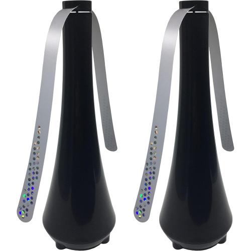 Fly Swatter for Outside/Inside Meal, Picnic, Barbeque, Events - Battery Operated Food Spinning Fan (Black Color, 2pcs)